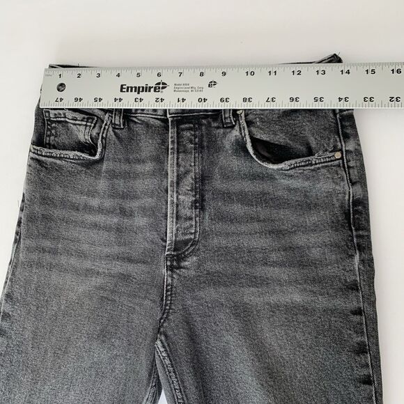 Anine Bing Lara Jean 29 Charcoal Black Ankle Kick Flare High Rise Button Luxury - Picture 11 of 14